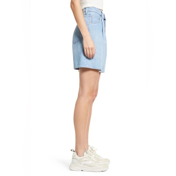 NWT Mother SNACKS! The Pleated Fun Dip vintage high waisted Shorts blue - Picture 7 of 17